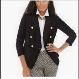 CHICO'S BLACK VELVETEEN BLAZER LONG SLEEVE JAKET GOLD BUTTONS size 1 or size 8